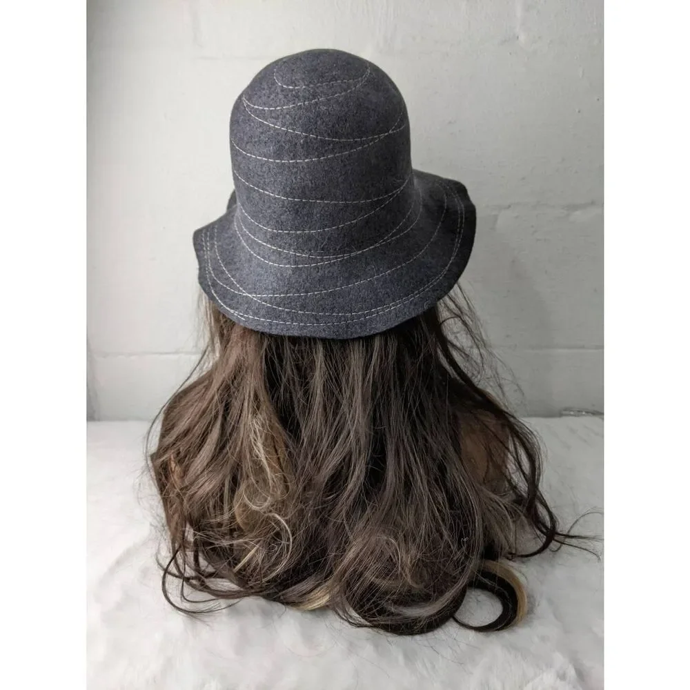 The Hats Company by Filippo Catarzi Wool‎ Felt Brim Hat Gray Made In Italy